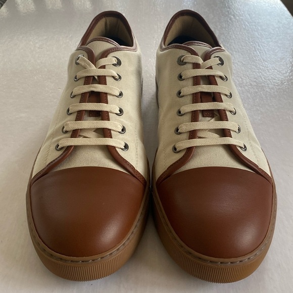Lanvin Other - LANVIN Men’s Cream/Brown Lace Up Sneakers Size 11